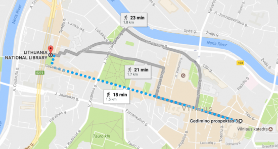 Picture no. 2. Directions from the Lithuanian Academy of Science to Martynas Mažvydas National Library of Lithuania